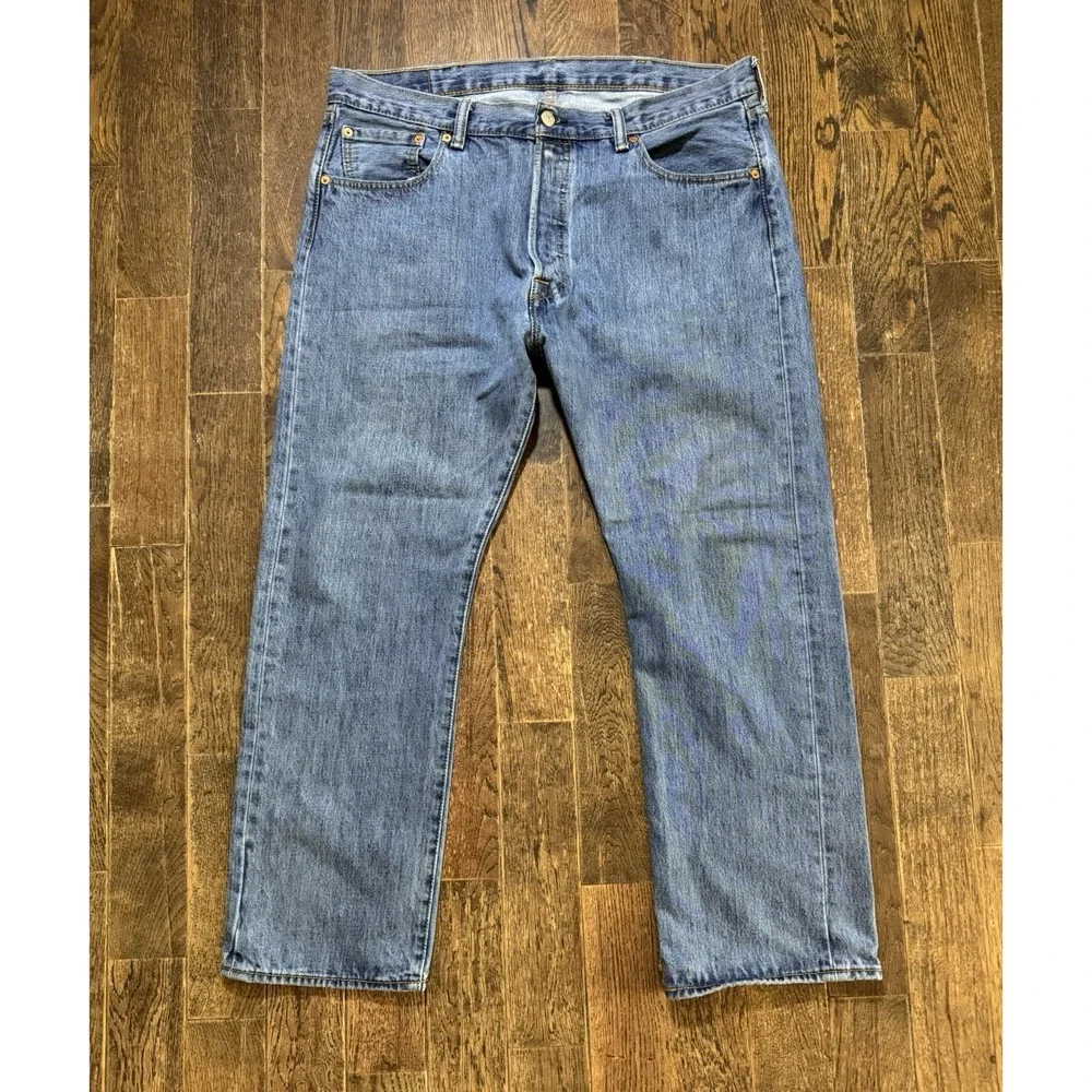 Levi's 501 Blue Jeans Men's Size W38xL29 Straight Leg Button Fly Denim Mid Rise